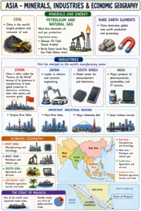 Asia- Minerals, Industries & Economic Geography
