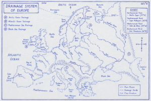 Drainage system of Europe