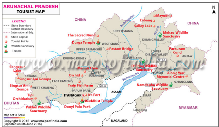 Arunachal pradesh map