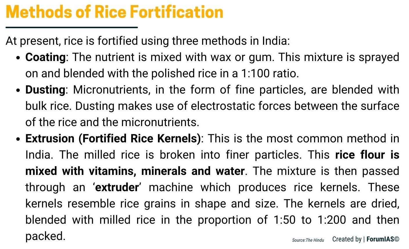 Rice Fortification:Benefits,Concerns-Explained, pointwise-ForumIAS Blog