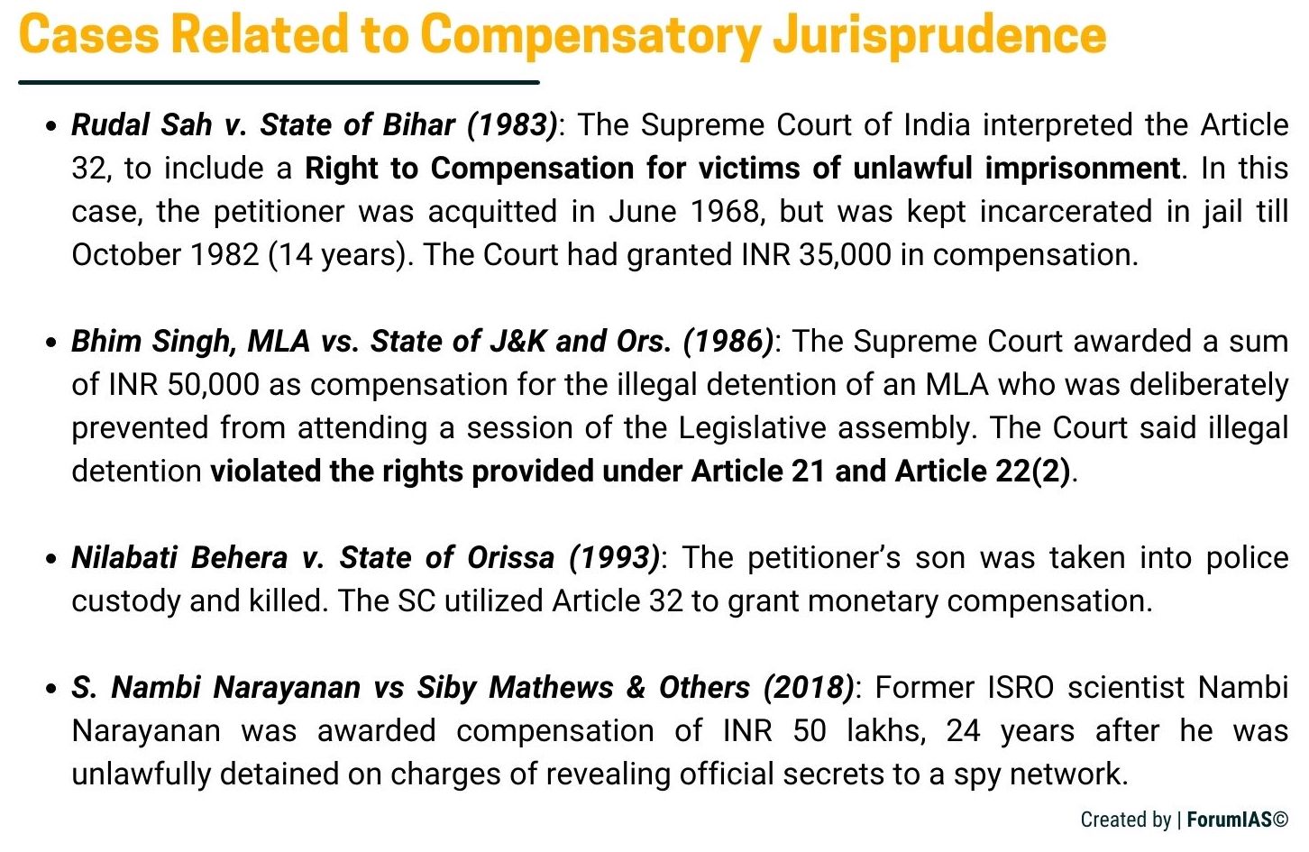 Right To Compensation - Explained, Pointwise-ForumIAS Blog