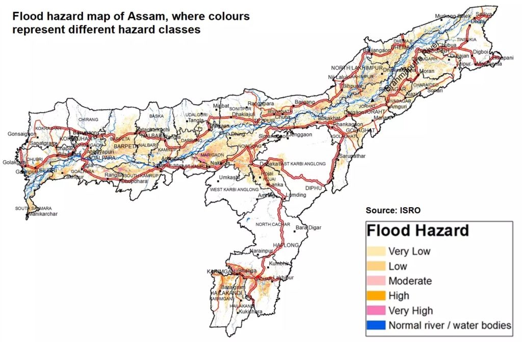 Flood Hazard Map of Assam UPSC