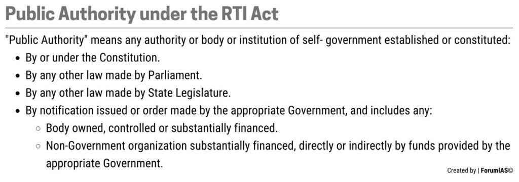 Public Authority under the RTI Act UPSC