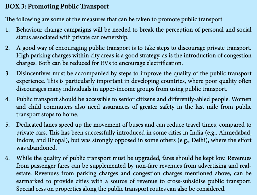Promoting Public Transport Managing Climate Change UPSC