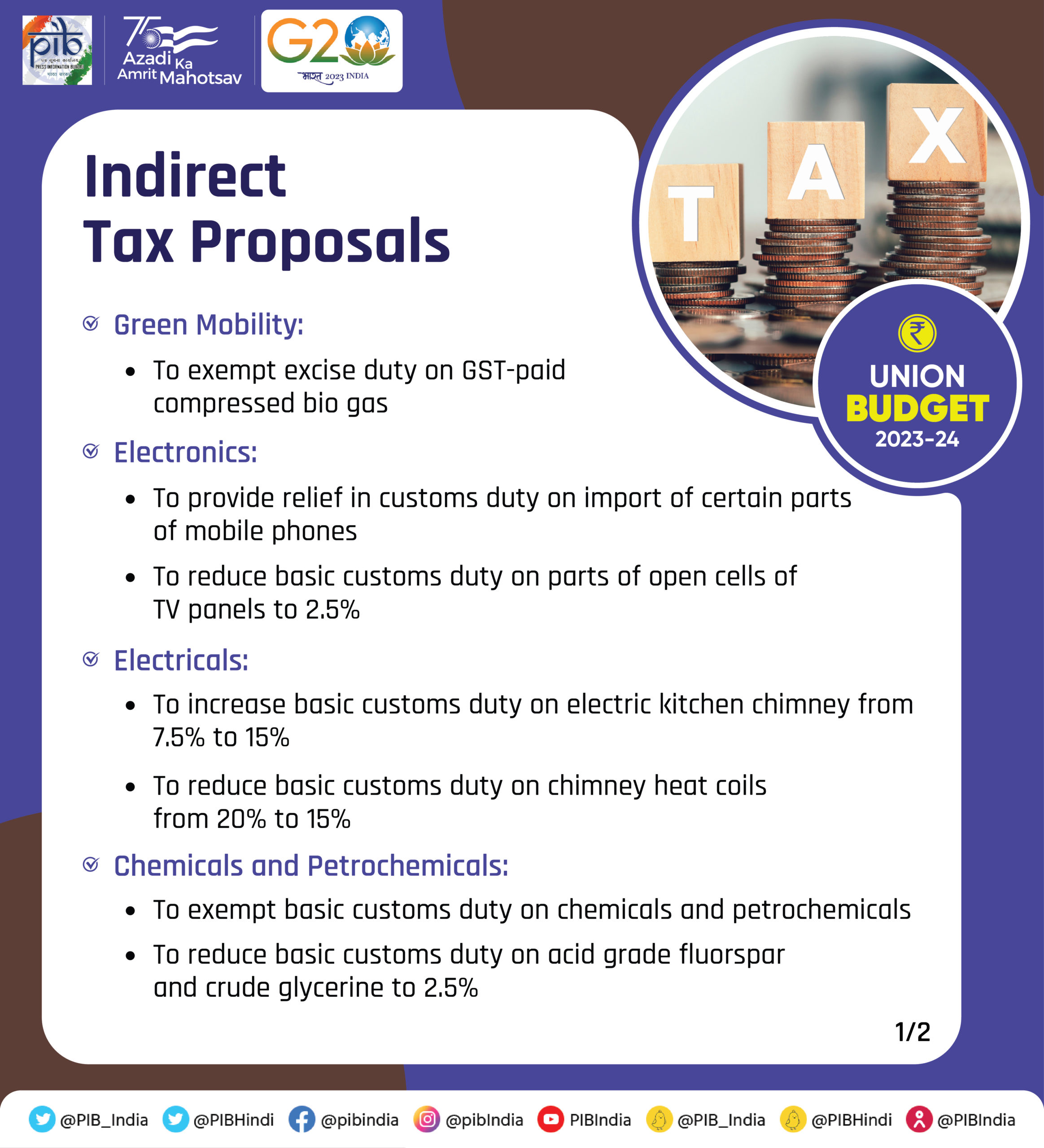 Indirect Tax Proposal Union Budget 2023-24