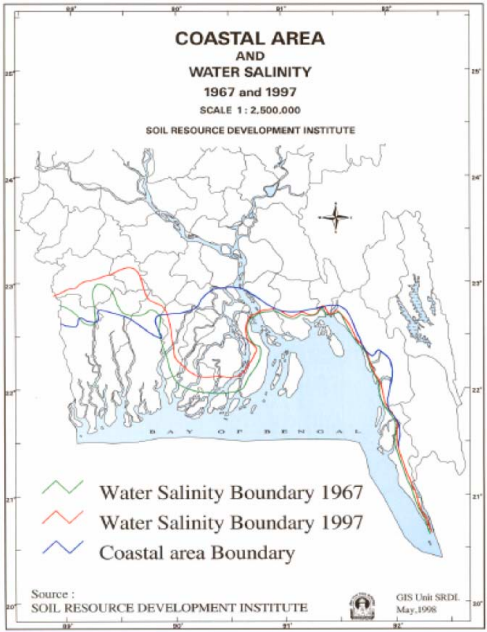 Landward Movement of Water Salinity Boundary due to Sea Level Rise UPSC