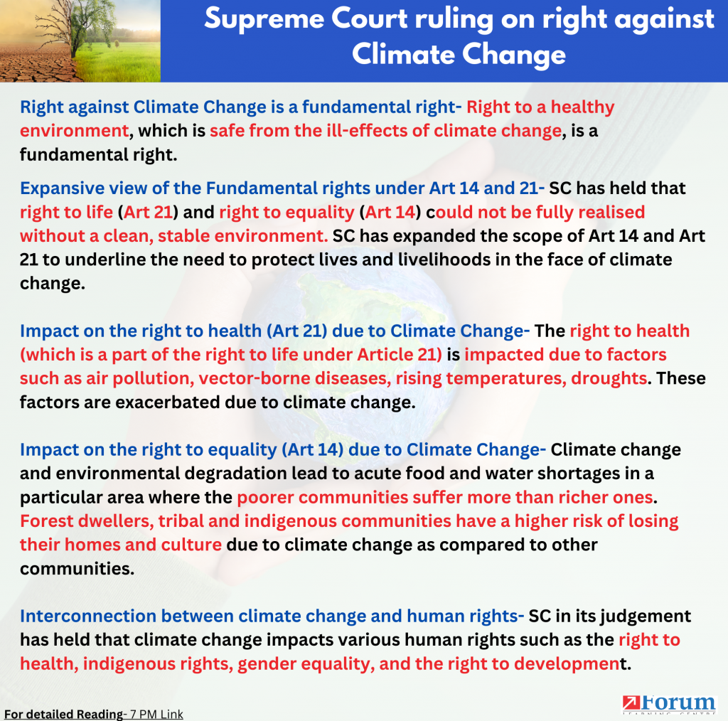SC Ruling on rights against climate change