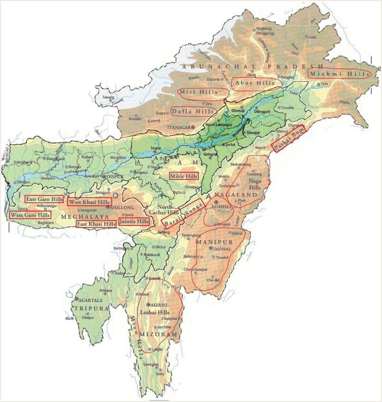 Arrange the following northeast hill ranges in an order from North to ...
