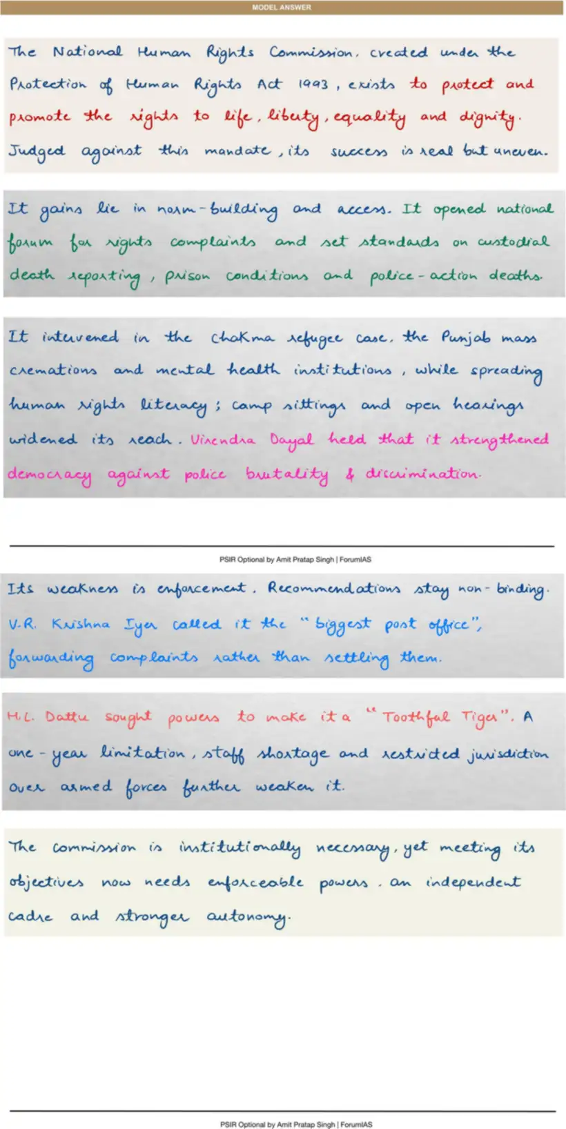 Handwritten model answer — UPSC PSIR 2025, Statutory & Constitutional Bodies
